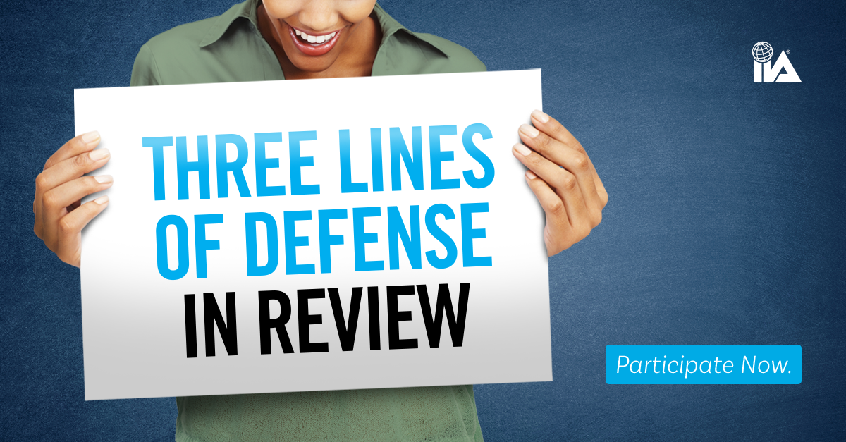 Three Lines of Defense Review & Survey Open 20 June–19 September 2019