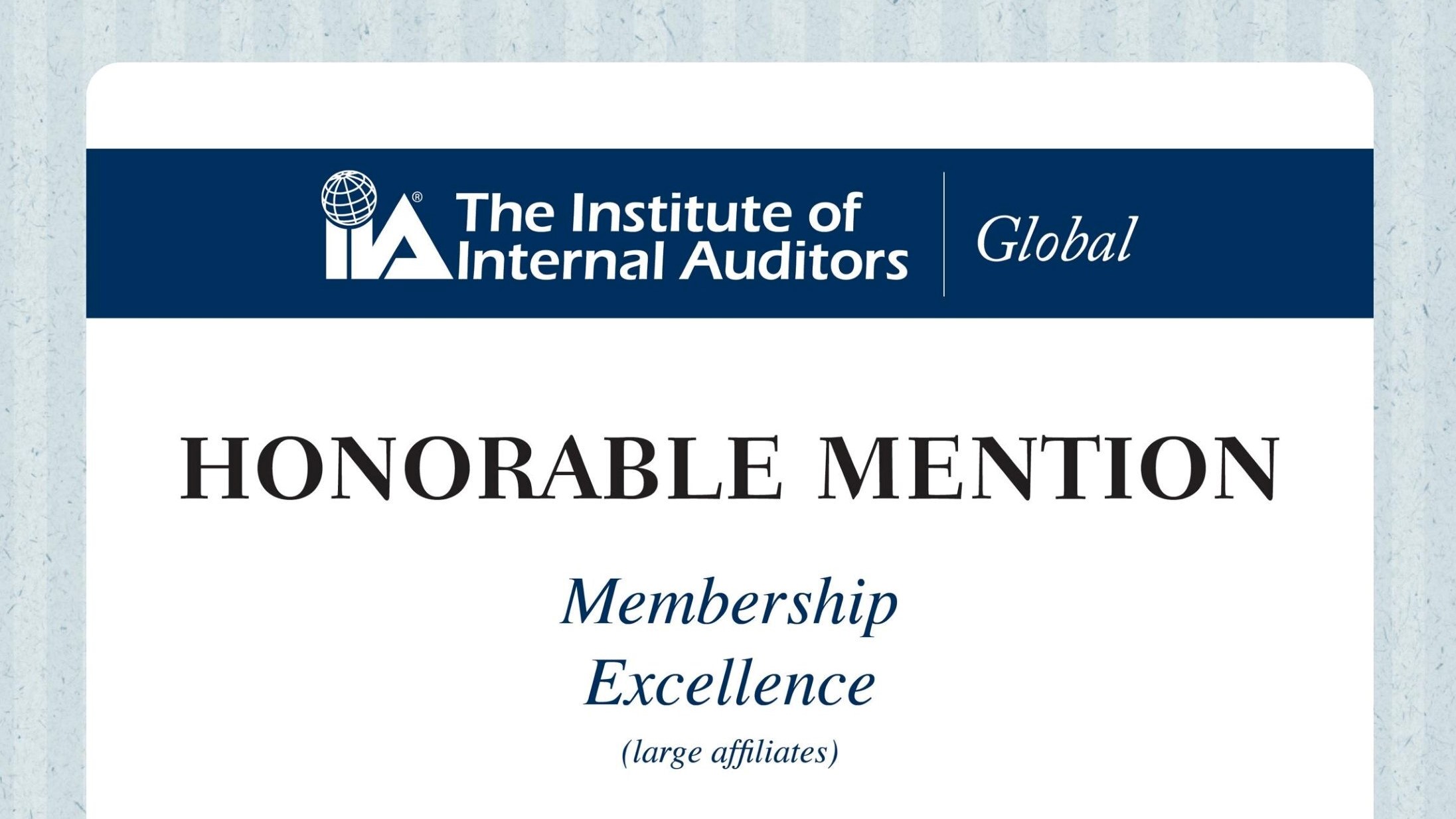 IIA Indonesia Received Honorable Mention For Membership Excellence