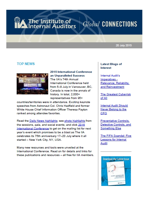 Global Connections eNewsletter – July 2015