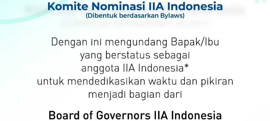 Pembukaan Nominasi BoG IIA Indonesia Periode 2021-2024